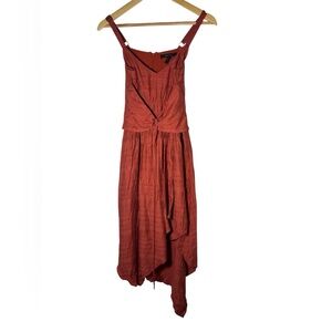 BCBGMaxAzria Asymmetrical Rust Dress